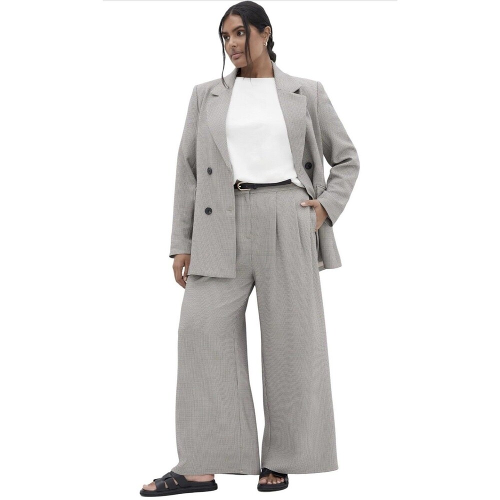 City Chic Women's Plus Size Pants - Hailey Check - Size 18